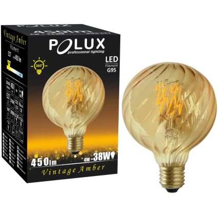 LED Λάμπα VINTAGE AMBER G95 E27/4W/230V 2700K
