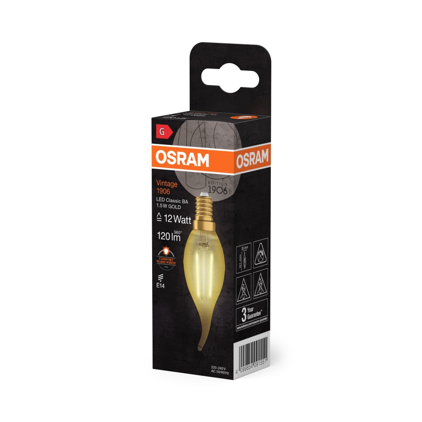 LED λάμπα VINTAGE FILAMENT E14/1,5W/230V 2400K - Osram