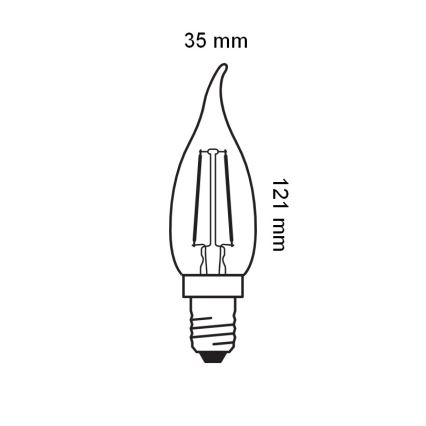 LED λάμπα VINTAGE FILAMENT E14/1,5W/230V 2400K - Osram