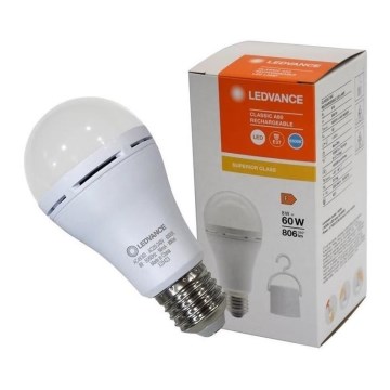 LED Λάμπα Επαναφορτιζόμενη A60 E27/8W/230V 6500K - Ledvance