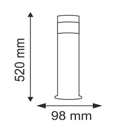 LED Λάμπα εξωτερικού χώρου COLLUM 1xLED/3,6W/230V IP44 52 cm