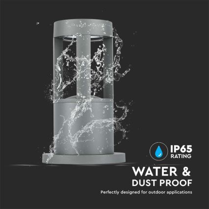 LED Λάμπα εξωτερικού χώρου LED/10W/230V 25cm 6400K IP65 γκρι