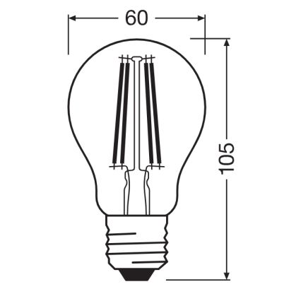 LED λάμπα με αισθητήρα σούρουπου CLASSIC FILAMENT A60 E27/7,3W/230V 2700K - Osram