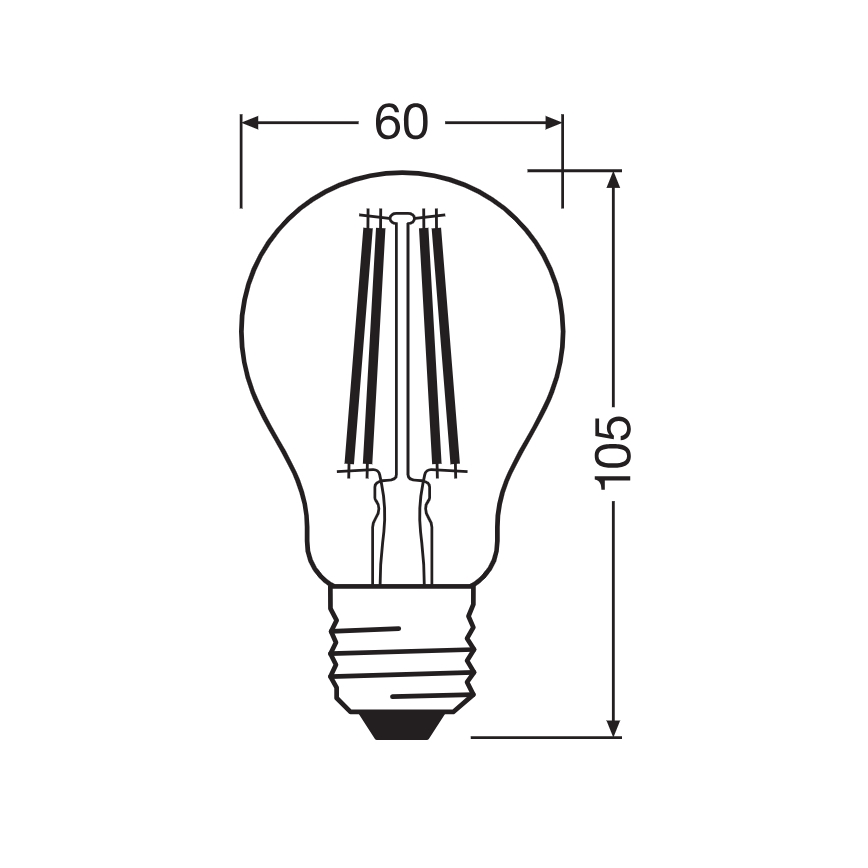 LED λάμπα με αισθητήρα σούρουπου CLASSIC FILAMENT A60 E27/7,3W/230V 2700K - Osram