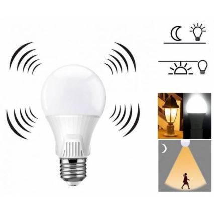 LED λάμπα με αισθητήρα κίνησης E27/9W/230V 6500K