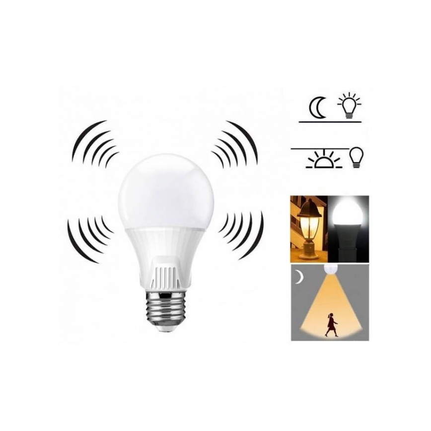 LED λάμπα με αισθητήρα κίνησης E27/9W/230V 6500K