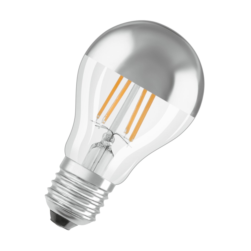 LED λάμπα με καθρεφτισμένη κορυφή FILAMENT E27/6,5W/230V 2700K ασημένια- Osram