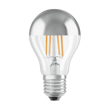 LED λάμπα με καθρεφτισμένη κορυφή FILAMENT E27/6,5W/230V 2700K ασημένια- Osram