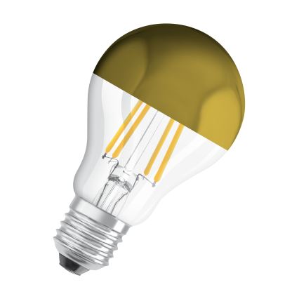 LED λάμπα με καθρεφτισμένη κορυφή FILAMENT E27/6,5W/230V 2700K χρυσή - Osram