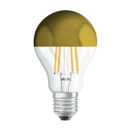 LED λάμπα με καθρεφτισμένη κορυφή FILAMENT E27/6,5W/230V 2700K χρυσή - Osram