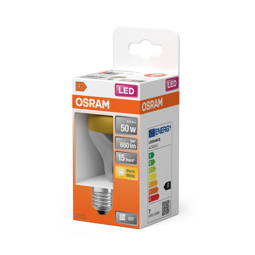 LED λάμπα με καθρεφτισμένη κορυφή FILAMENT E27/6,5W/230V 2700K χρυσή - Osram