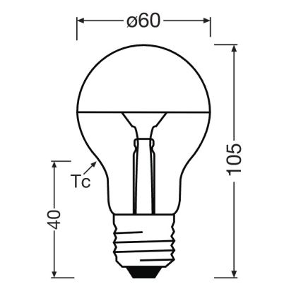 LED λάμπα με καθρεφτισμένη κορυφή SUPERSTAR E27/7W/230V 2700K χρυσή - Osram