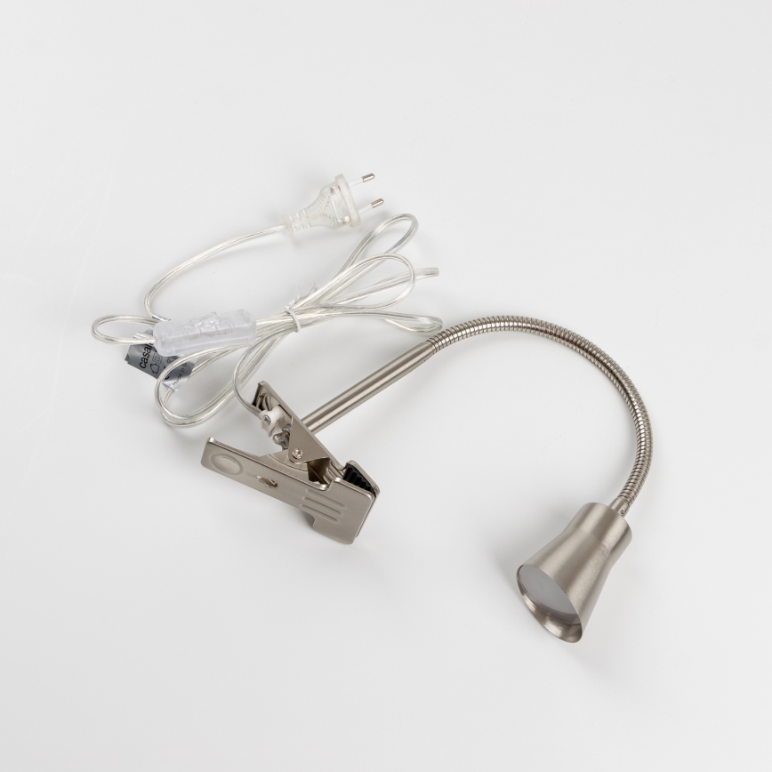 LED λάμπα με κλιπ LED/3,2W/230V ματ χρώμιο