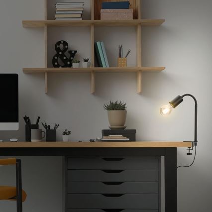 LED λάμπα με σφιγκτήρα 1xE27/4,2W/230V 2700K μαύρη