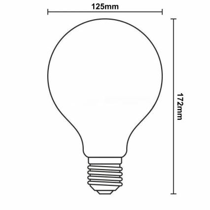 LED λάμπα νήματος G125 E27/11W/230V 3000K