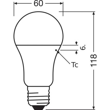 LED λαμπτήρας A60 E27/13W/230V 3000K - Osram