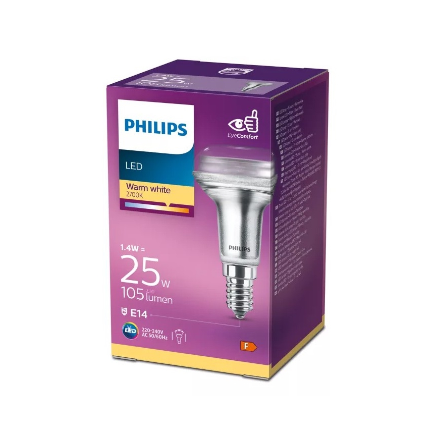 LED λαμπτήρας ανακλαστήρα Philips R50 E14/1,4W/230V 2700K