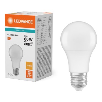 LED λαμπτήρας CLASSIC A60 E27/8W/230V 2700K - Ledvance
