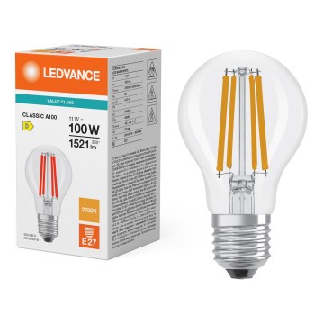 LED Λαμπτήρας CLASSIC FILAMENT A60 E27/11W/230V 2700K - Ledvance