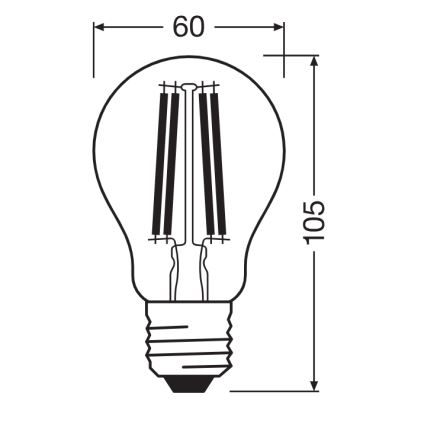 LED Λαμπτήρας CLASSIC FILAMENT A60 E27/11W/230V 2700K - Ledvance