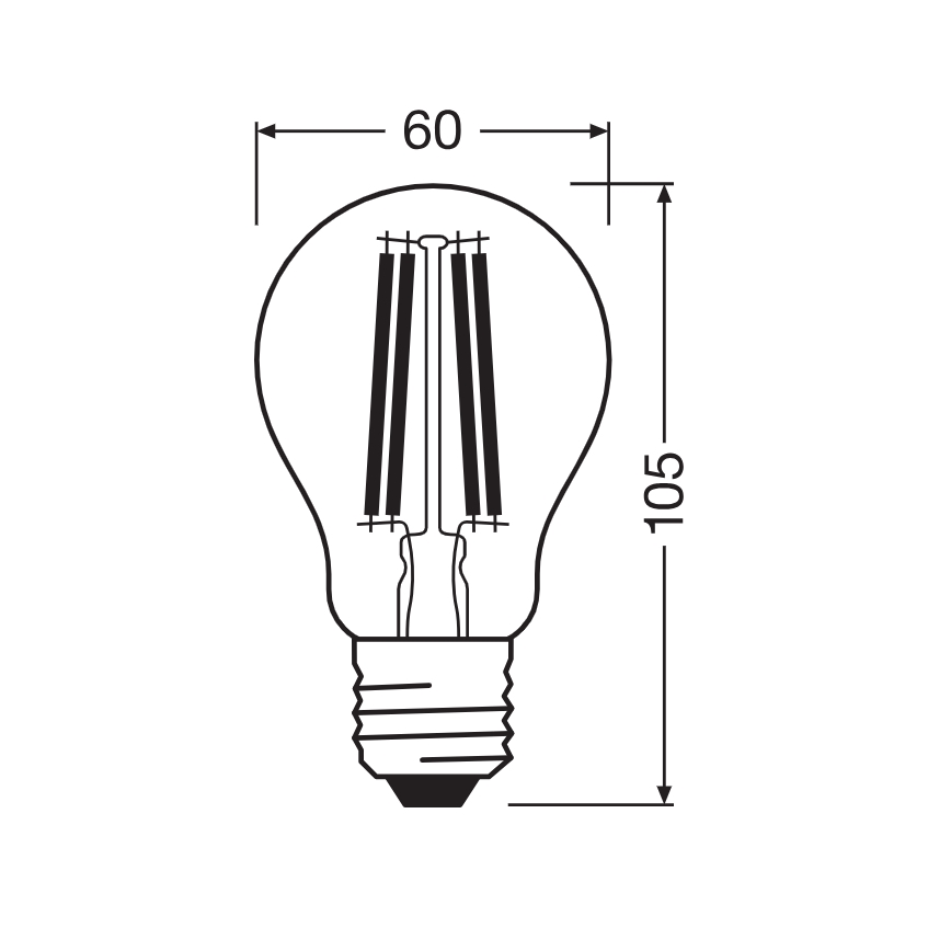 LED Λαμπτήρας CLASSIC FILAMENT A60 E27/11W/230V 2700K - Ledvance