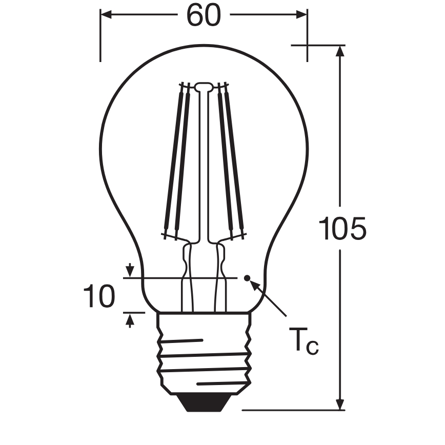 LED Λαμπτήρας CLASSIC FILAMENT A60 E27/7,5W/230V 2700K - Ledvance