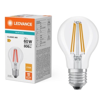 LED λαμπτήρας CLASSIC FILAMENT A60 E27/7W/230V 2700K - Ledvance