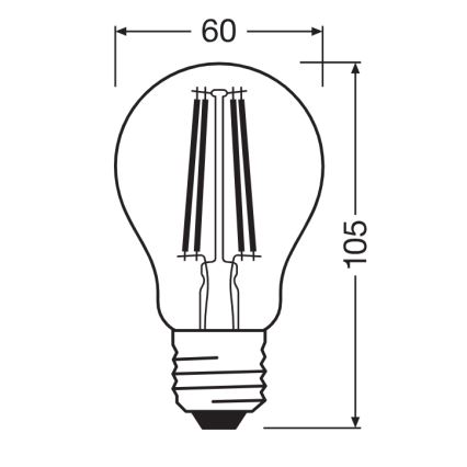 LED λαμπτήρας CLASSIC FILAMENT A60 E27/7W/230V 2700K - Ledvance