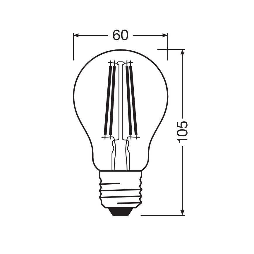 LED λαμπτήρας CLASSIC FILAMENT A60 E27/7W/230V 2700K - Ledvance