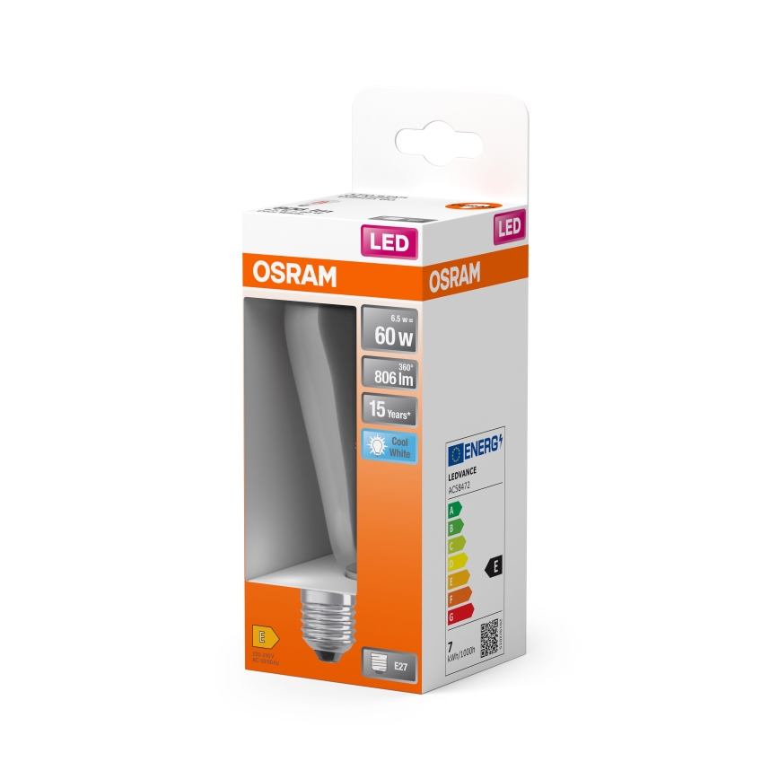 LED λαμπτήρας CLASSIC FILAMENT E27/6,5W/230V 4000K - Osram