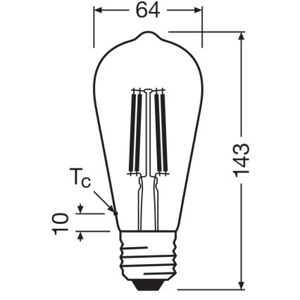 LED λαμπτήρας CLASSIC FILAMENT E27/6,5W/230V 4000K - Osram
