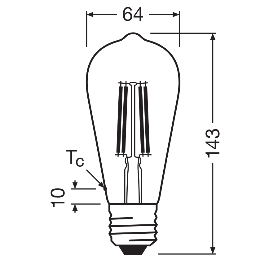 LED λαμπτήρας CLASSIC FILAMENT E27/6,5W/230V 4000K - Osram