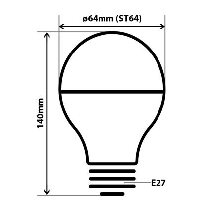 LED Λάμπα με καθρέφτη DECOR MIRROR ST64 E27/8W/230V 4200K χρυσή