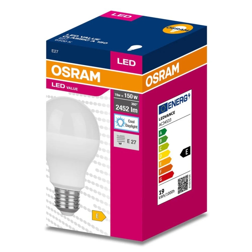 LED λαμπτήρας E27/19W/230V 6500K - Osram