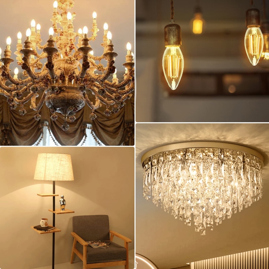 LED λαμπτήρας FILAMENT C35 E14/8W/230V 2700K - Aigostar