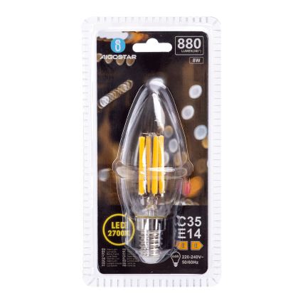 LED λαμπτήρας FILAMENT C35 E14/8W/230V 2700K - Aigostar