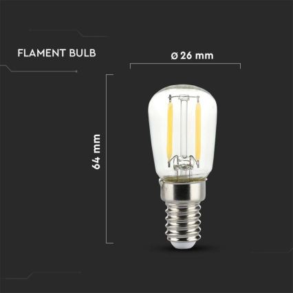 LED λαμπτήρας FILAMENT ST26 E14/2W/230V 4000K