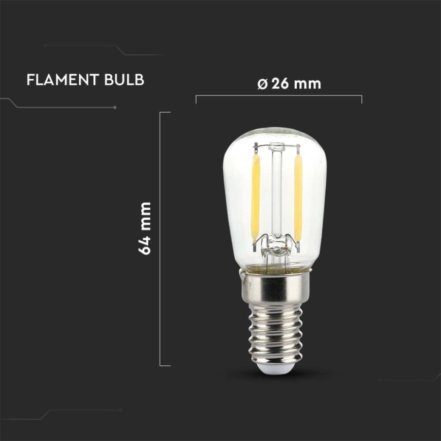 LED λαμπτήρας FILAMENT ST26 E14/2W/230V 4000K