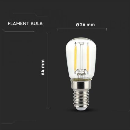 LED λαμπτήρας FILAMENT ST26 E14/2W/230V 6500K
