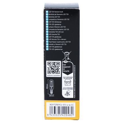 LED Λαμπτήρας FILAMENT T25 E14/6W/230V 3000K - Brilagi