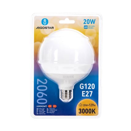 LED λαμπτήρας G120 E27/20W/230V 3000K - Aigostar
