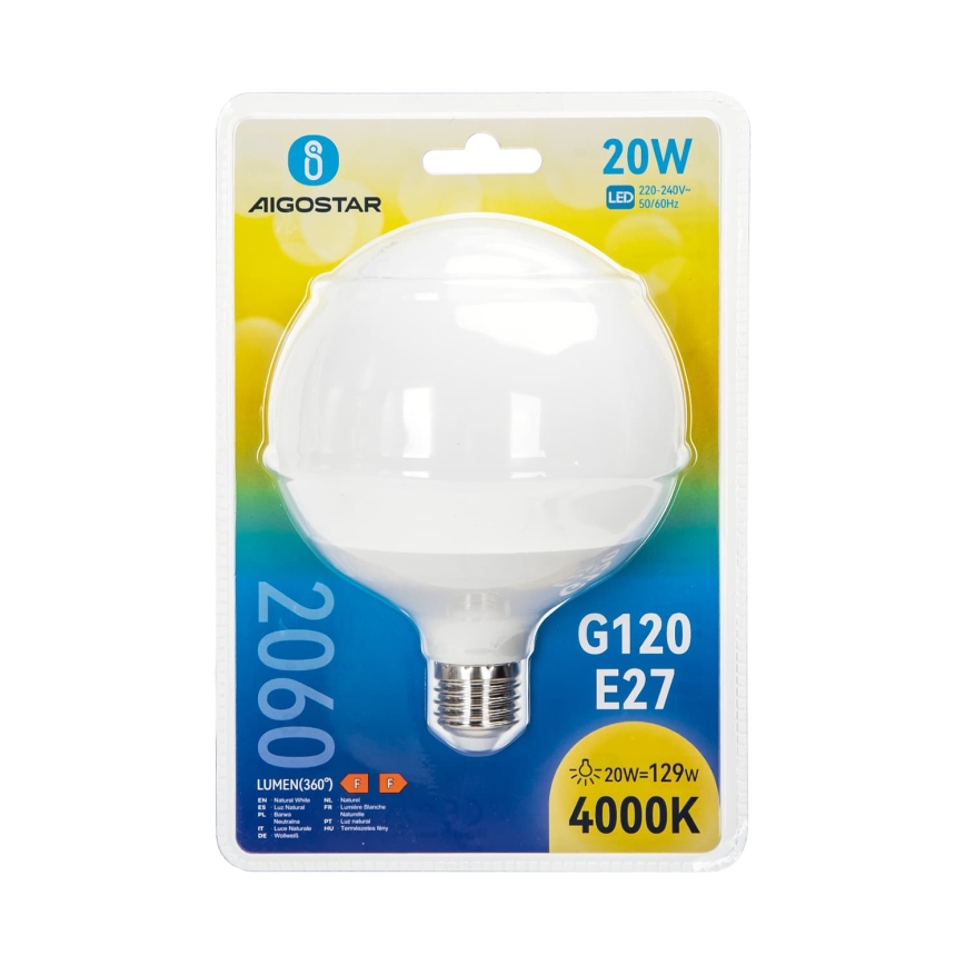 LED λαμπτήρας G120 E27/20W/230V 4000K - Aigostar