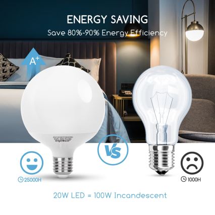 LED λαμπτήρας G120 E27/20W/230V 6500K - Aigostar
