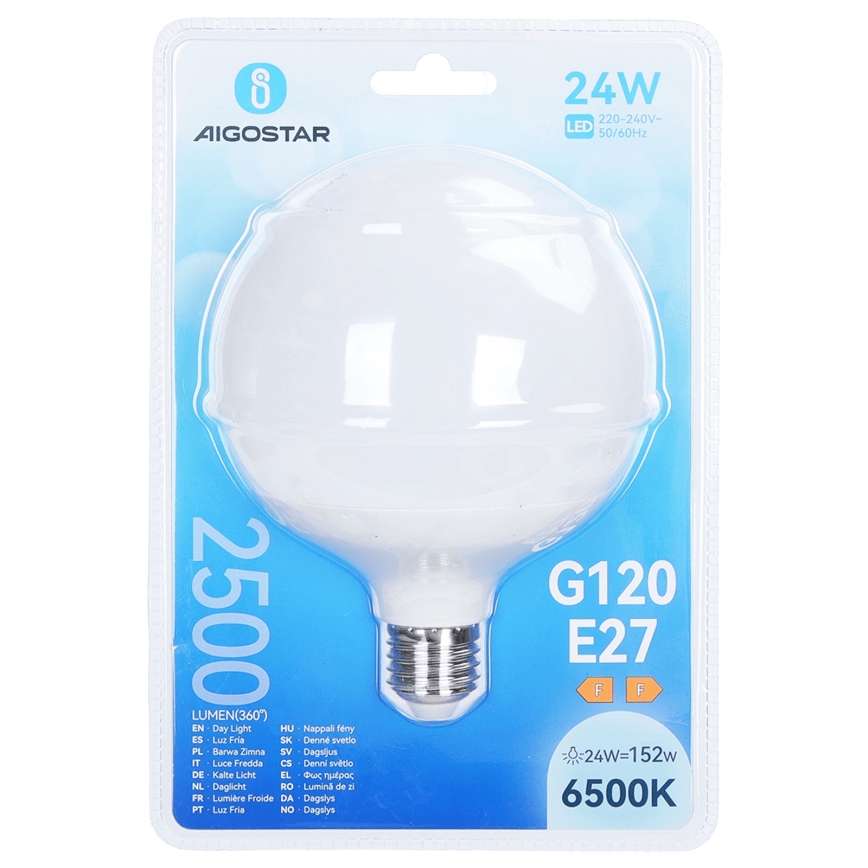 LED λαμπτήρας G120 E27/24W/230V 6500K - Aigostar