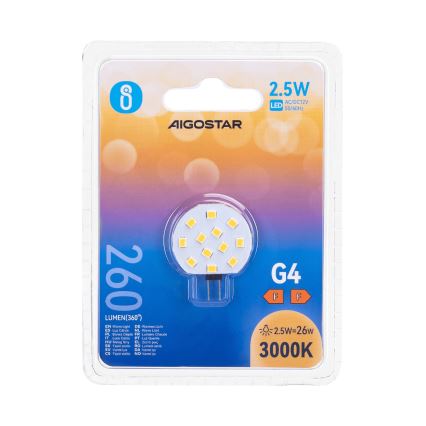LED Λαμπτήρας G4/2,5W/12V 3000K - Aigostar