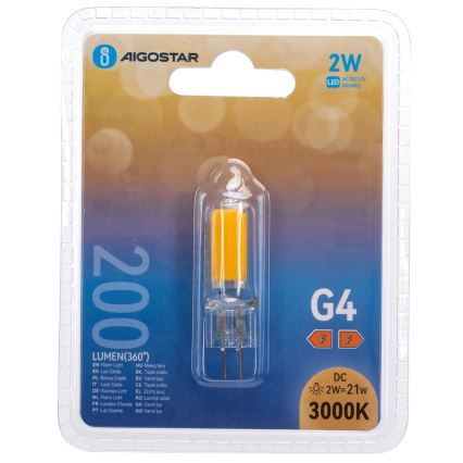 LED Λαμπτήρας G4/2W/12V 3000K - Aigostar