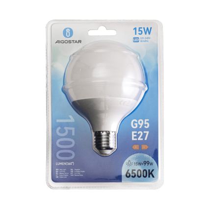 LED λαμπτήρας G95 E27/15W/230V 6500K - Aigostar