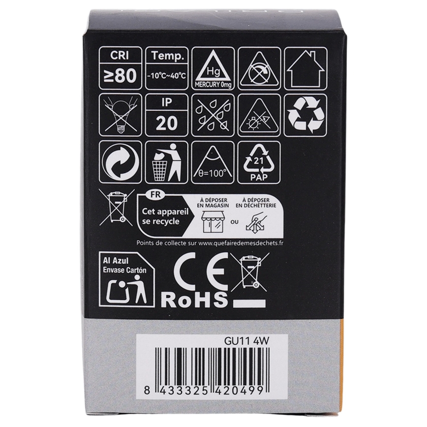 LED λαμπτήρας MR11 GU10/4W/230V 3000K - BRILAGI