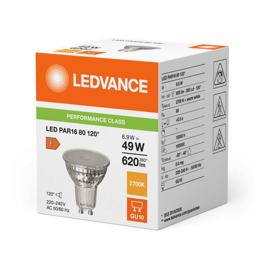 LED λαμπτήρας προβολέα PAR16 GU10/6,9W/230V 2700K 120° - Ledvance