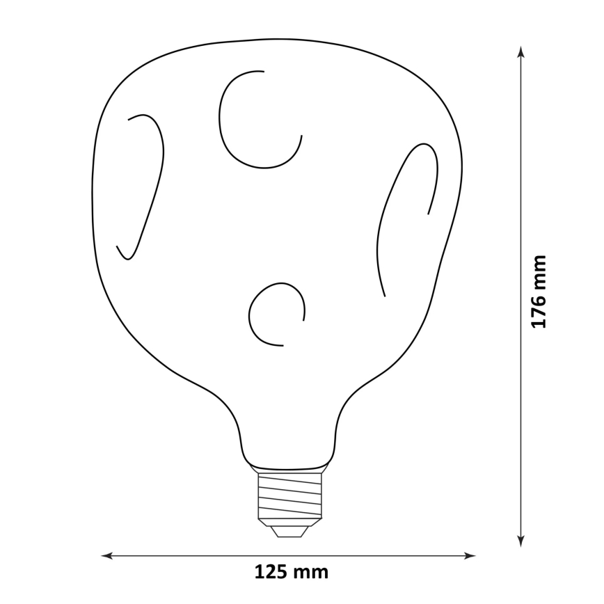 LED λαμπτήρας ρετρό με νήμα G125 E27/2,4W/230V 1800K